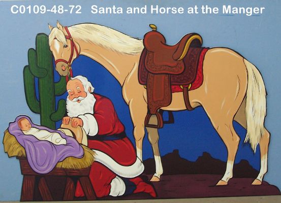 C0109Santa and Horse at the Manger